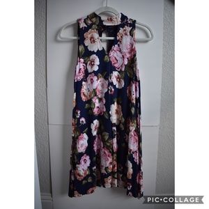 Altar'd State Navy Floral Cutout Dress